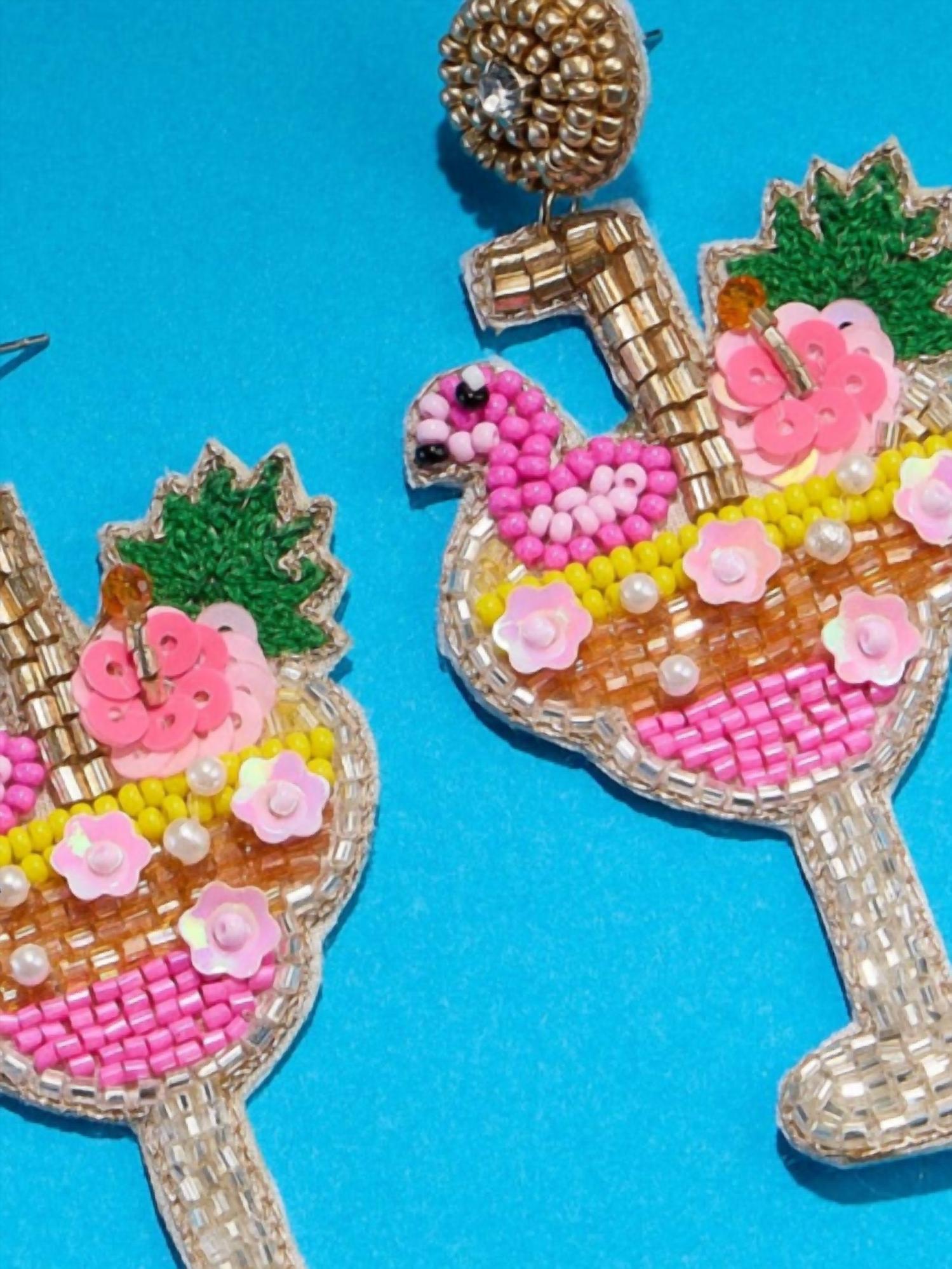 Lilla Haven - Women's Flamingo Cocktail Earrings