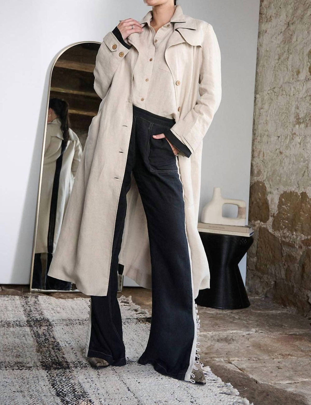 Eadie Lifestyle - Women's Linen Trench Coat