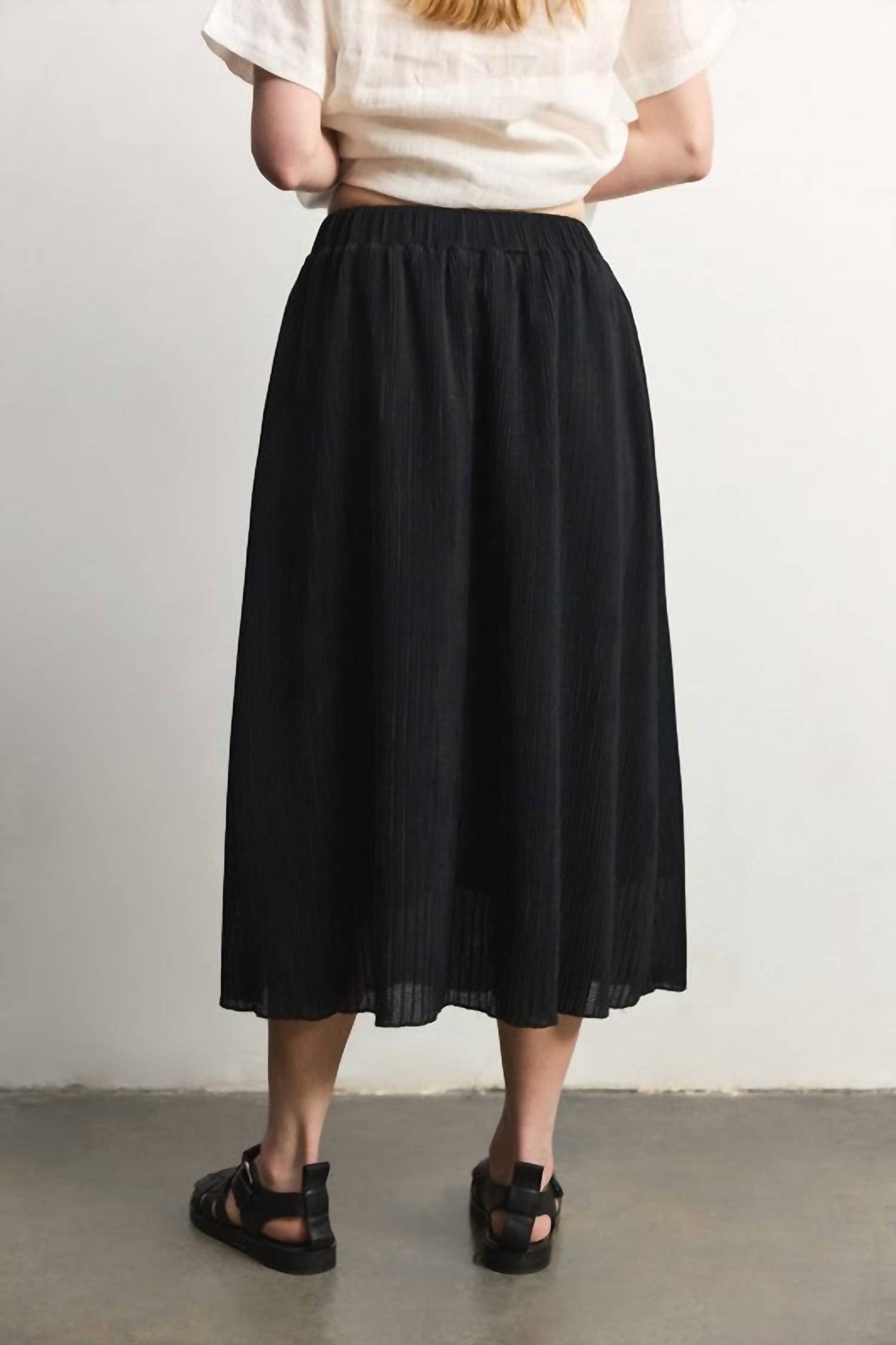 all : row Leslie Plisse Skirt in black - women's skirt - view 5