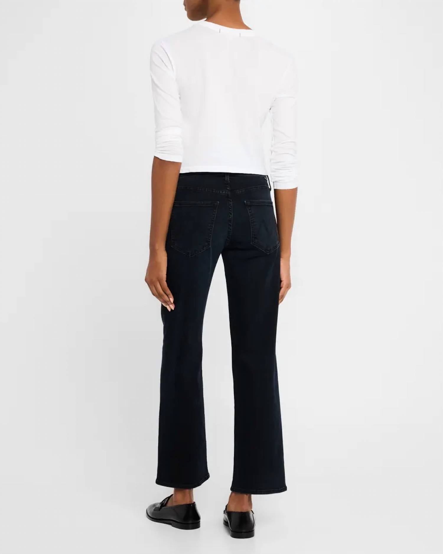 Mother Mid Rise Rambler Zip Ankle Jeans in night in venice - women's jeans - alternate view