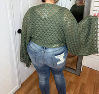 BLAKELEY Free Spirit Bell Sleeve Top in olive - women's shirt - view 5