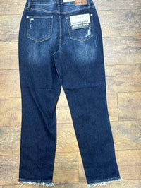 Judy Blue - Women's Magic Rigid Destroyed Knee Straight Jeans