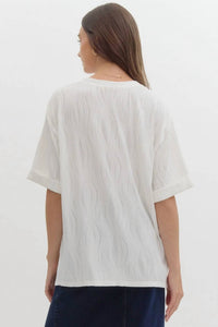 Entro - Wave Textured Short Sleeve Top