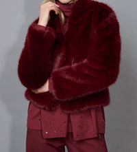 Picadilly - Zip-front Faux Fur Jacket