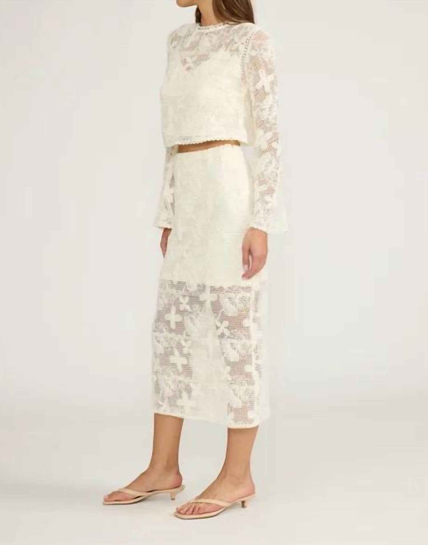 Lucy Paris - Priscilla Crochet Midi Skirt