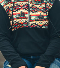 Sterling Kreek Turn And Burn Aztec Half Zip Sweater in black - women's top - view 6