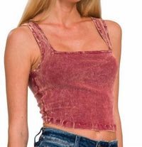 Zenana - Square Neck Cropped Cami