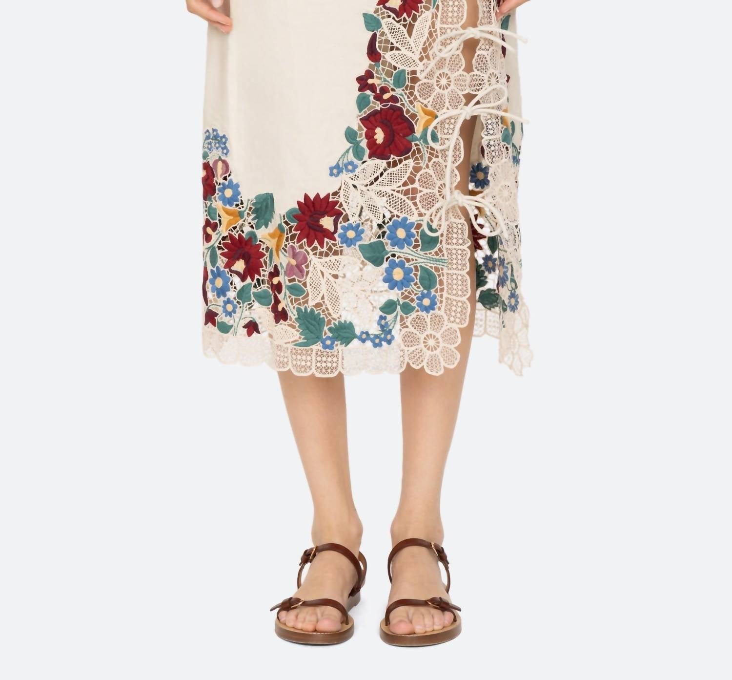 Sea - Katharine Embroidery Tie Skirt