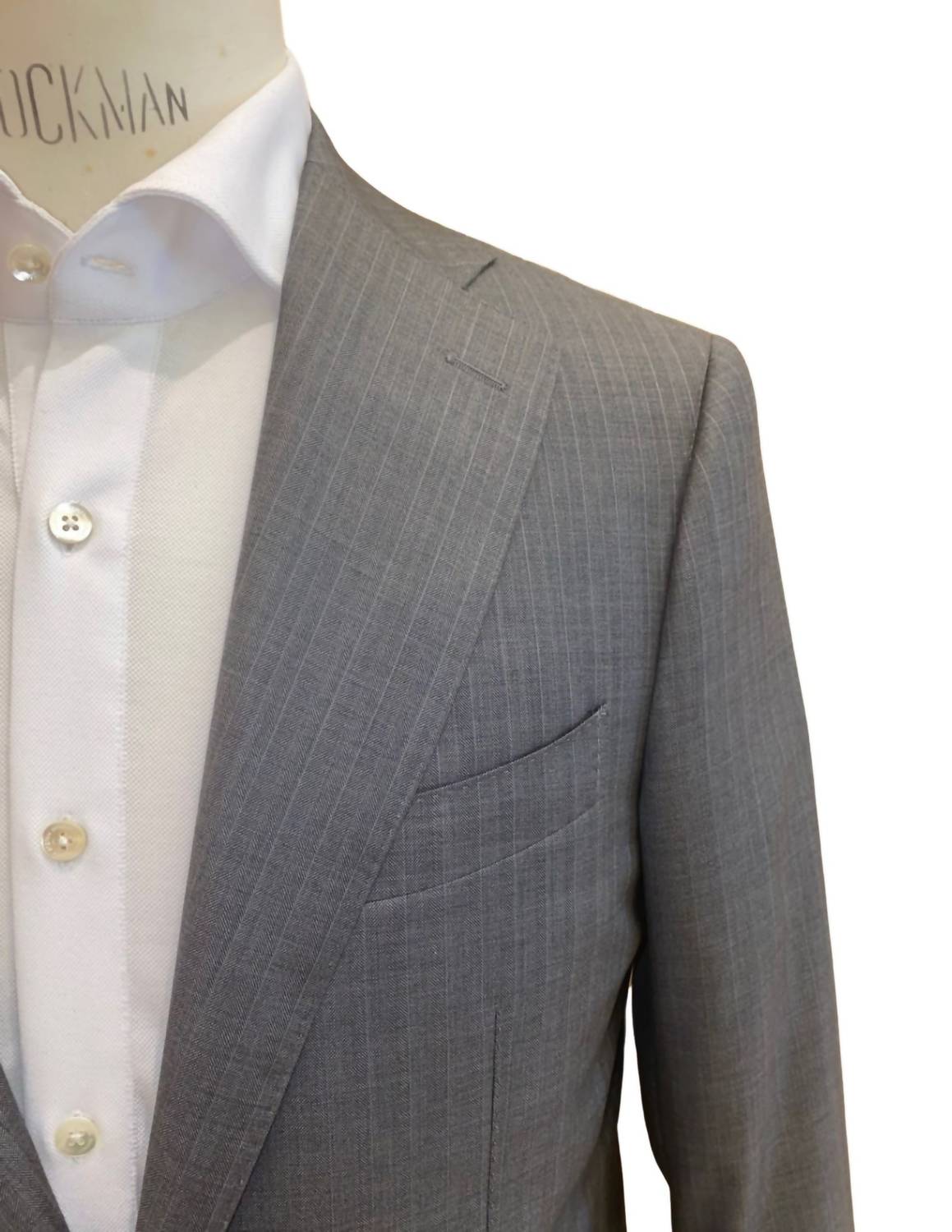 CANALI Men's Herringbone Suit in grey - men's jacket - alternate view