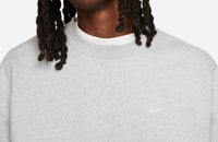 NIKE Solo Swoosh Fleece Crew Sweatshirt in dark heather grey - men's shirt - alternate view