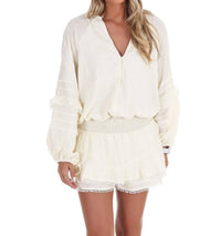 Le Lis - Sunlit Stroll V-Neck Romper