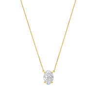 Diana M Jewels - 6.00 Cts Lab Grown Oval East West Diamond Pendant Necklace