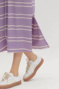 entro Polo Stripe Midi Dress in lavender - women's dress - view 4