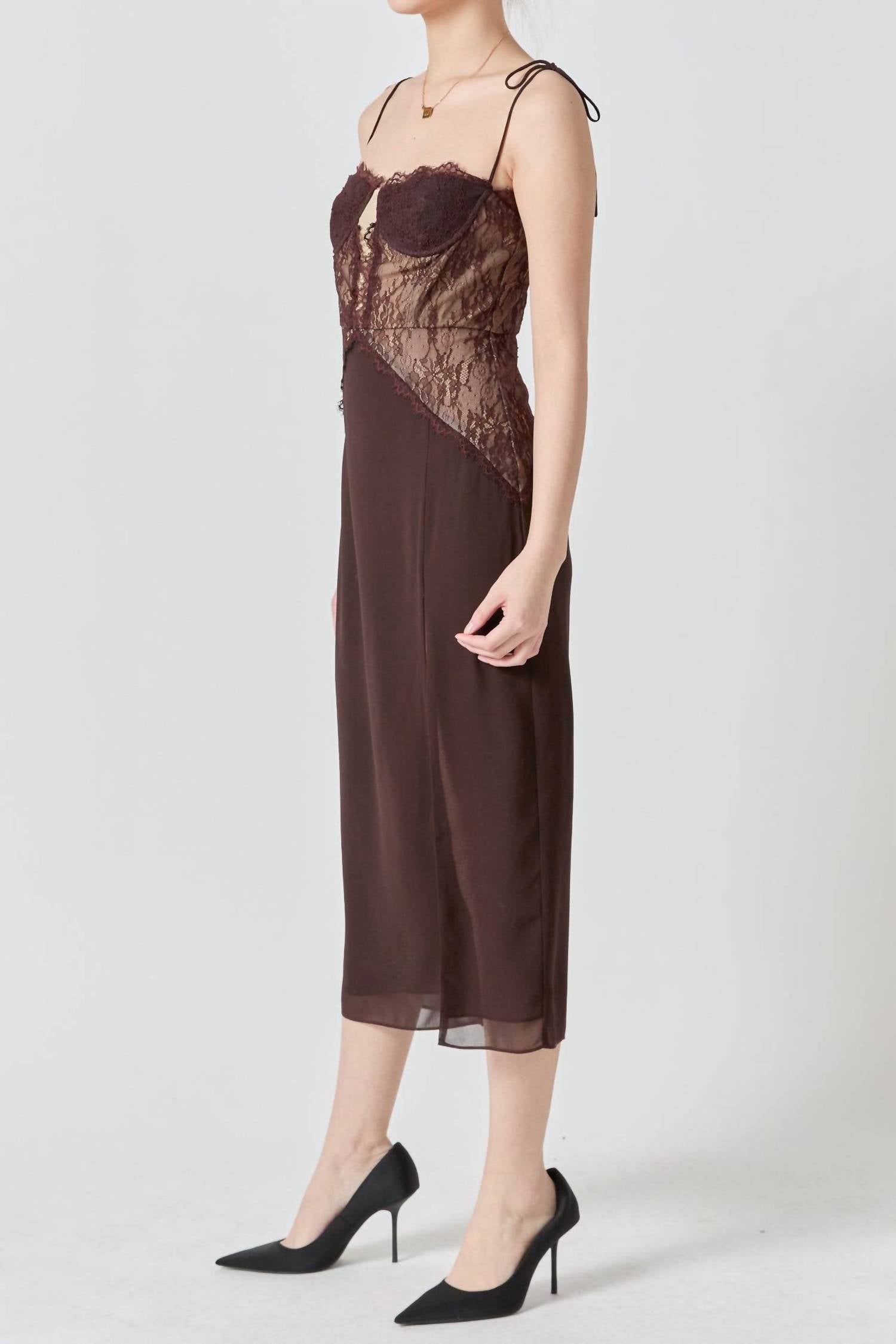 Endless Rose - Lace See Through Midi Dress