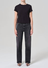AGOLDE Harper Mid Rise Relaxed Straight Jean in hush - women's jeans