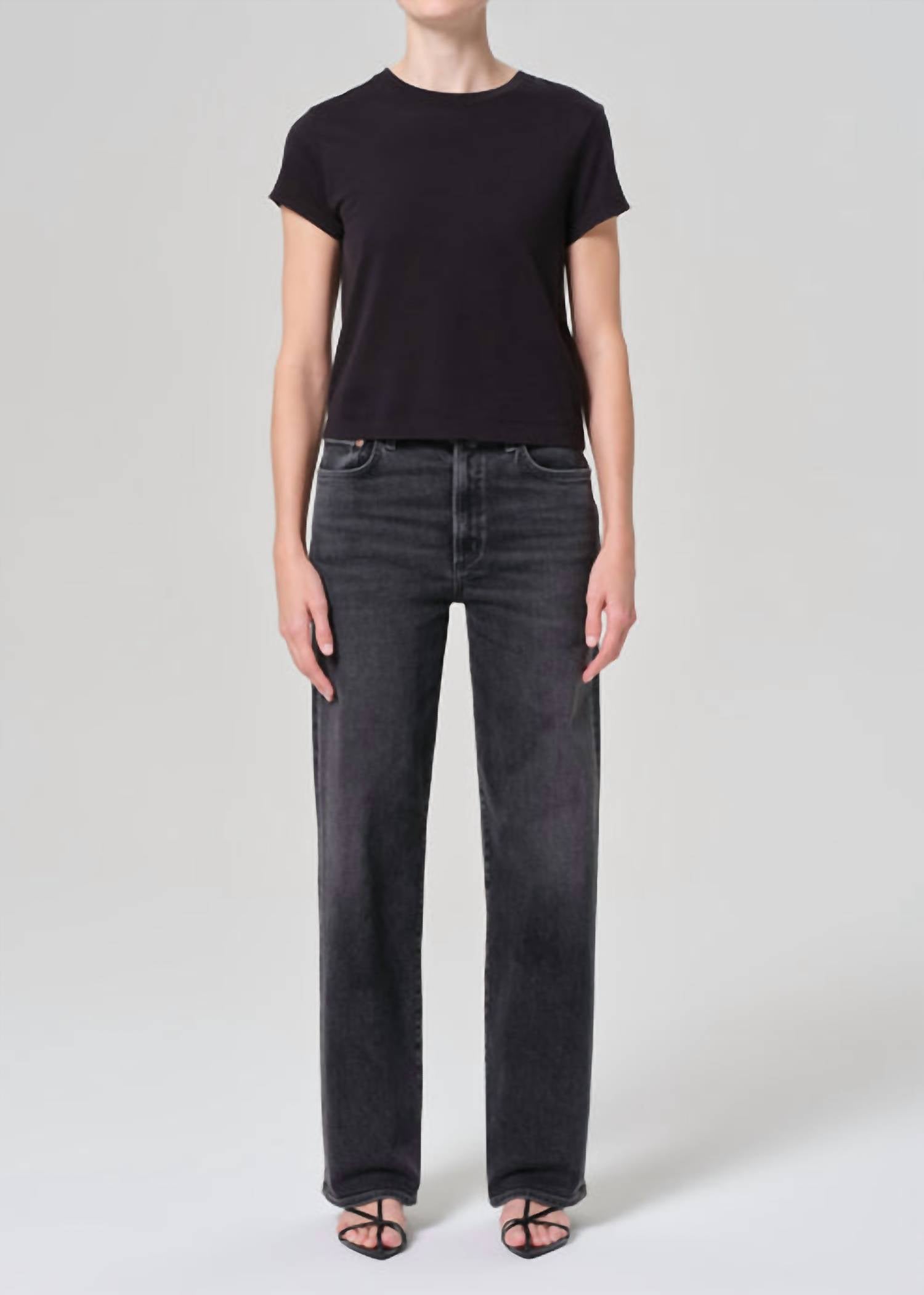AGOLDE Harper Mid Rise Relaxed Straight Jean in hush - women's jeans