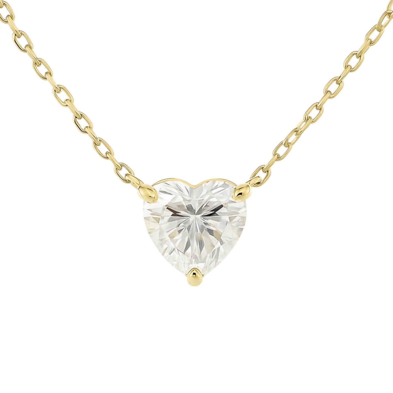 Allyanna Gifts - Women's Moissanite Heart Solitaire Necklace