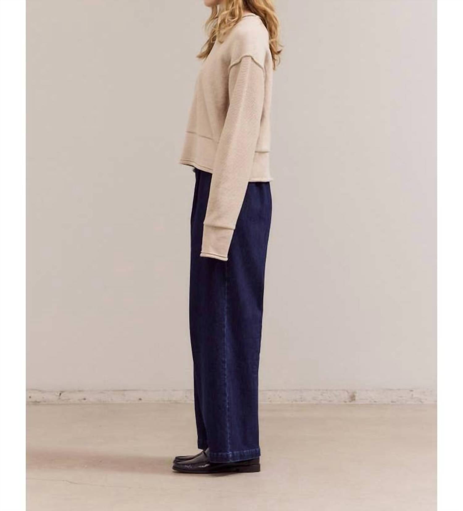 Grade & Gather - Rolled Edge Detail Long Sleeve Top
