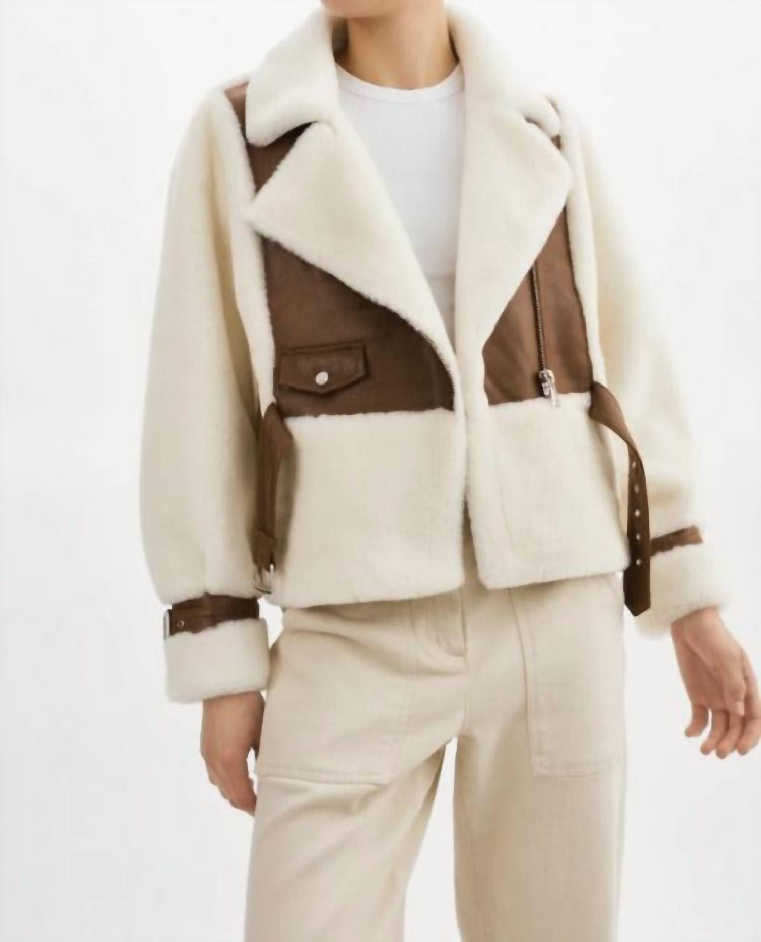 Lamarque - Faux Leather & Faux Fur Jacket