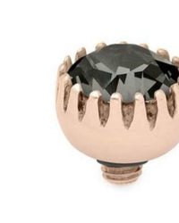 Qudo Women's London 8mm Jewelry Topper in rosegold black 1 - women's jewelry - detail view
