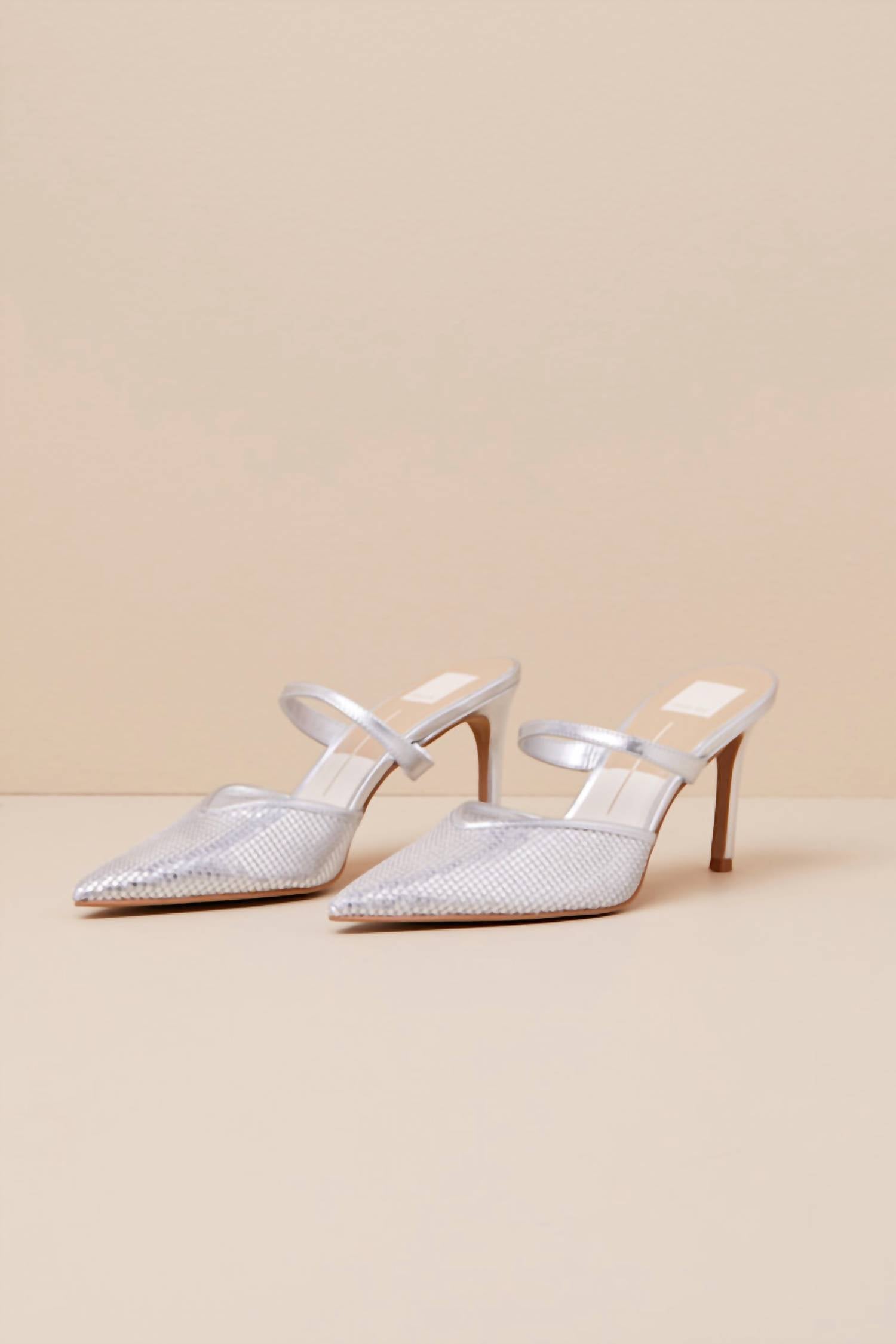Dolce Vita Women's Kanika Pump in silver mesh - women's sandal - detail view