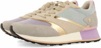 Gioseppo Women's Lawton Leather And Corduroy Sneakers in blue - women's sneaker - view 4