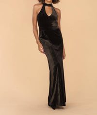 Dassia Velvet Halter Maxi Dress