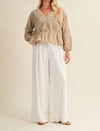 Mustard Seed - V RUFFLE NECK BLOUSE