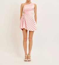 Lena - Darling Dreamer Pleated One Shoulder Dress