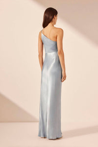 Shona Joy La Luna Asymmetrical Pleated Maxi Dress in powder blue - women's dress - alternate view