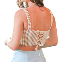 Idem Ditto - Crossback Beaded Crop Top