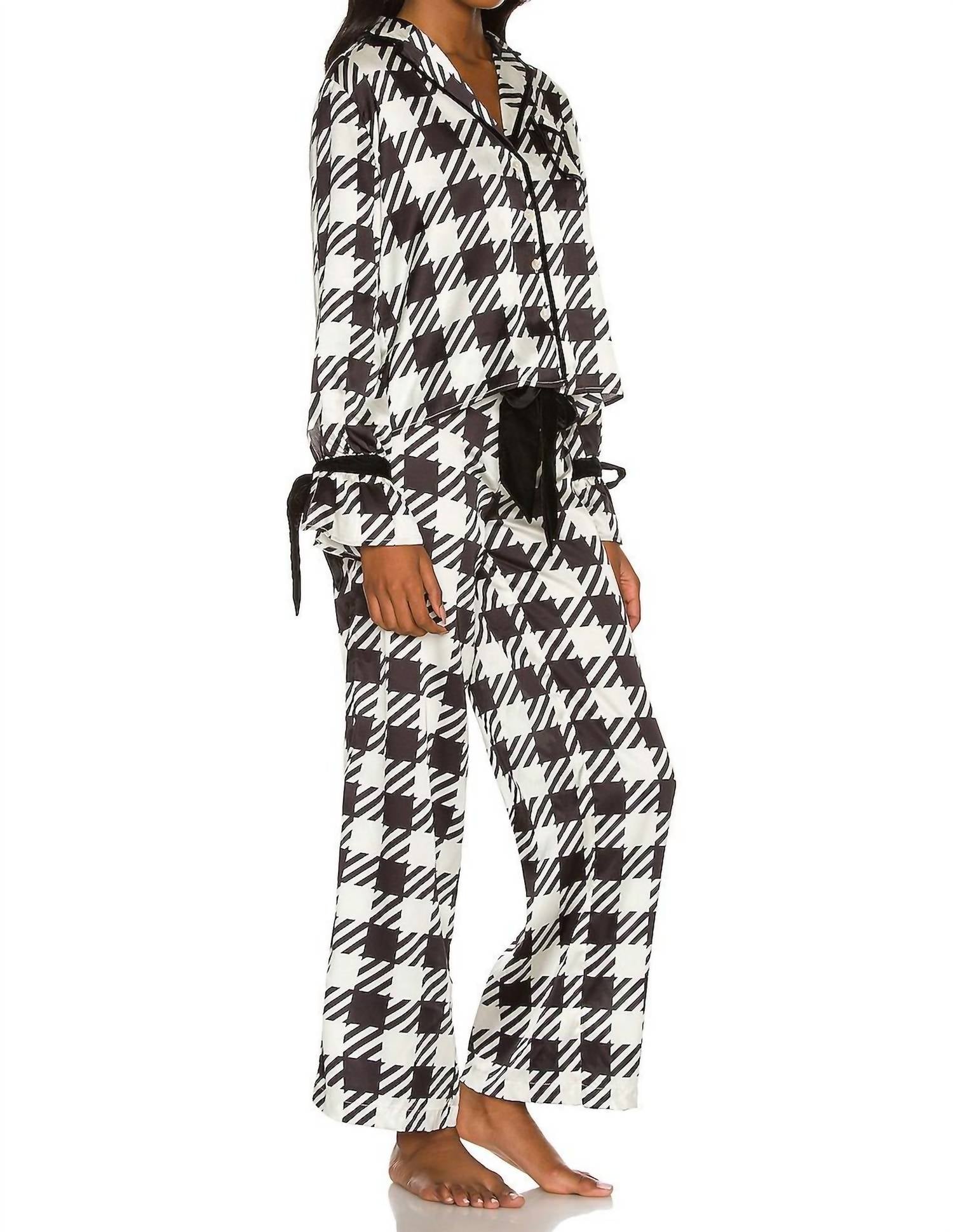 Beach Riot Lee Ann & Brook Set in houndstooth - women's sleepwear - alternate view