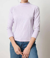 Lilla P - 3/4 Sleeve Raglan Mock Neck Top
