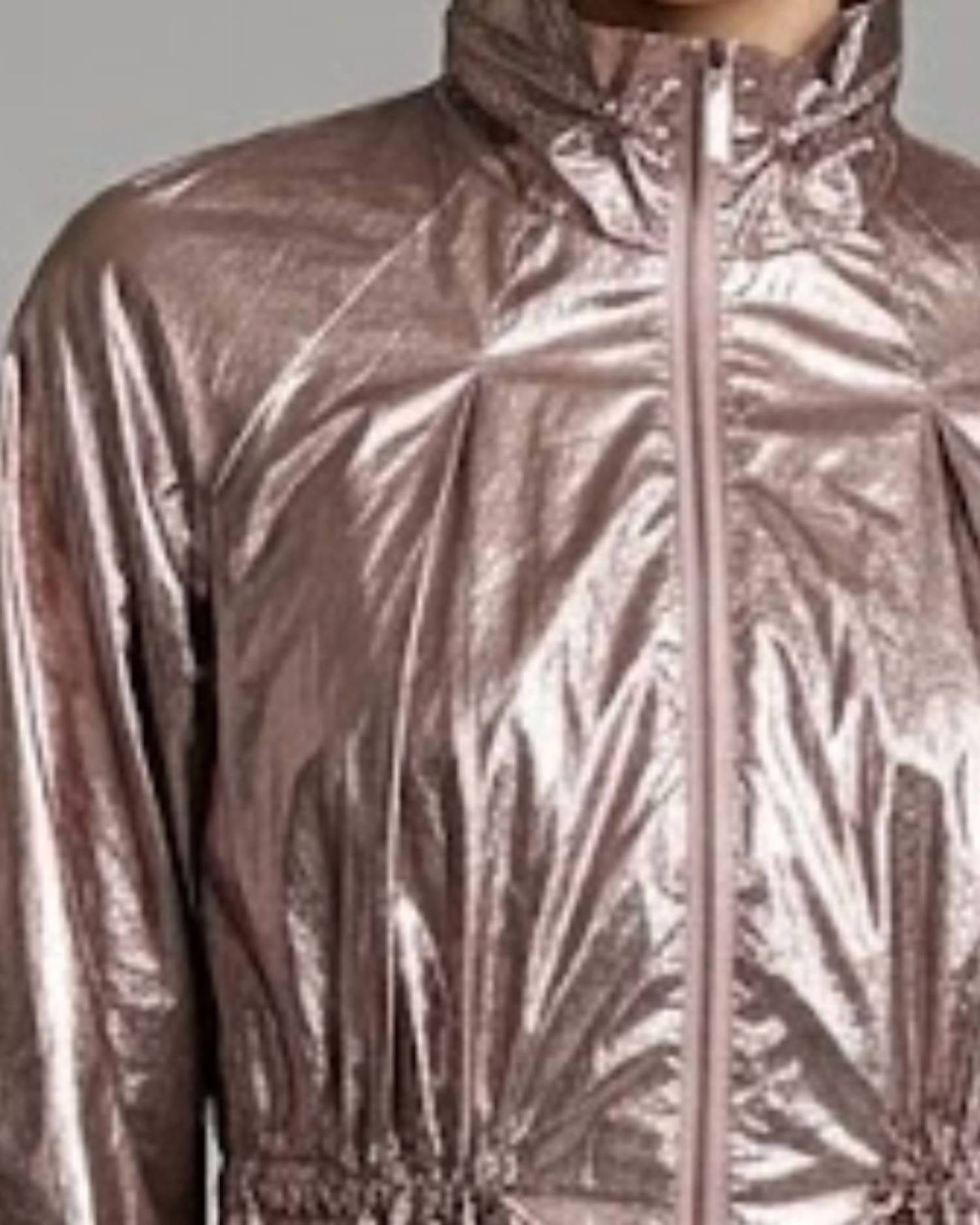 DAMEE Drawstring Short Jacket in metallic pin - women's jacket - detail view