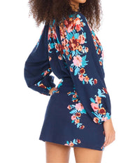 Allison Janis Mini Skirt in navy floral - women's skirt - view 5