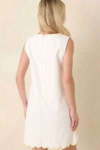Flying Tomato - Embroidered Scalloped Mini Dress