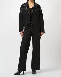 Joseph Ribkoff - Studded Stretch Denim V-neck Jacket