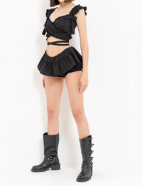 Kikiriki - Bambola Cotton Poplin Ruffle Bloomer Skort Matching Set