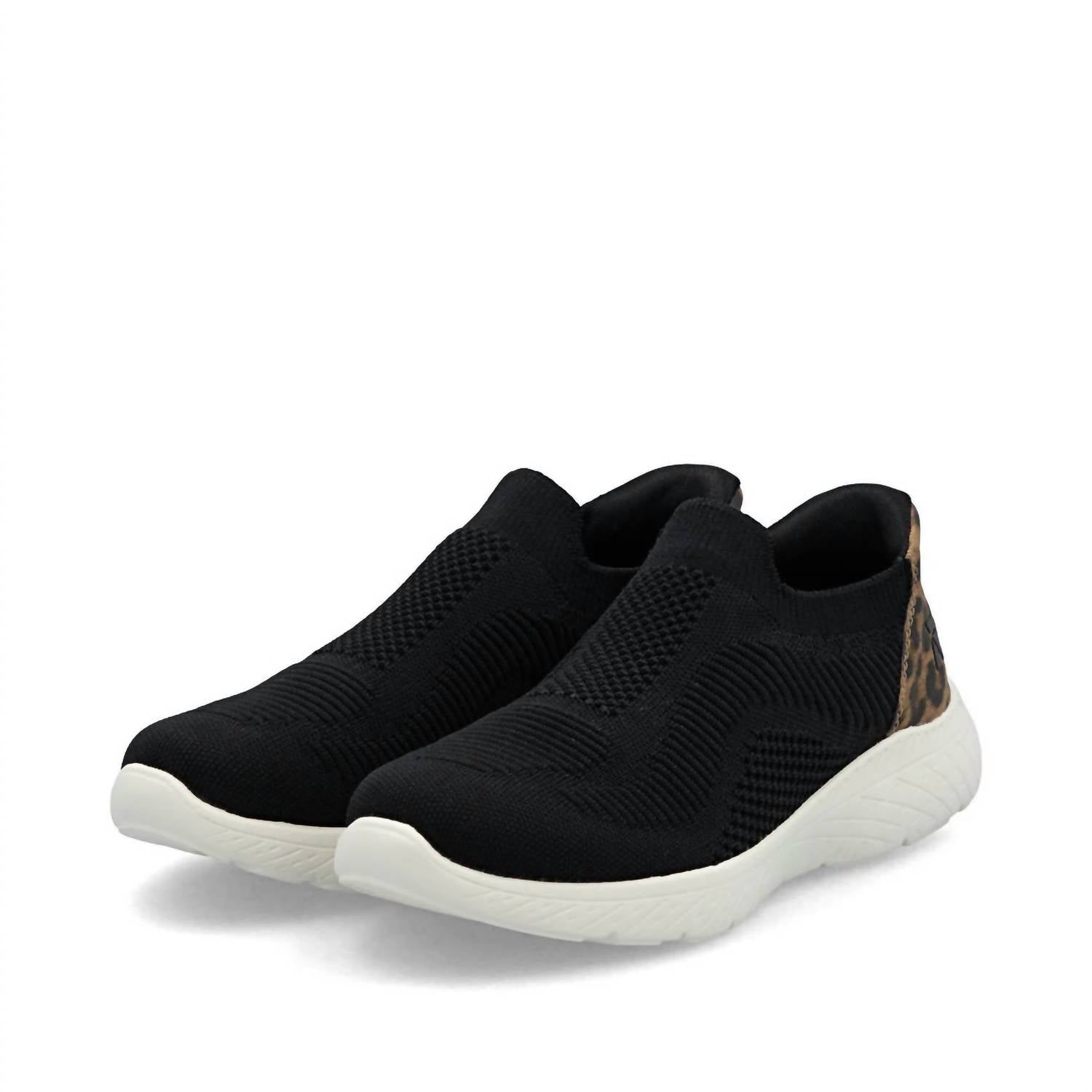 RIEKER Women's Edith 72 Sneakers in black leopard - women's sneaker