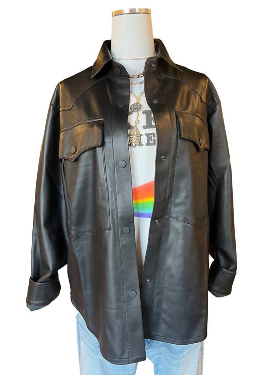 Leather Shirt Jacket