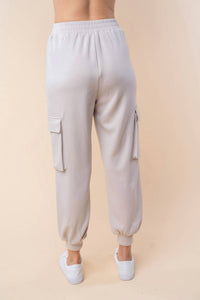 White Birch - High Waisted Solid Knit Cargo Pants
