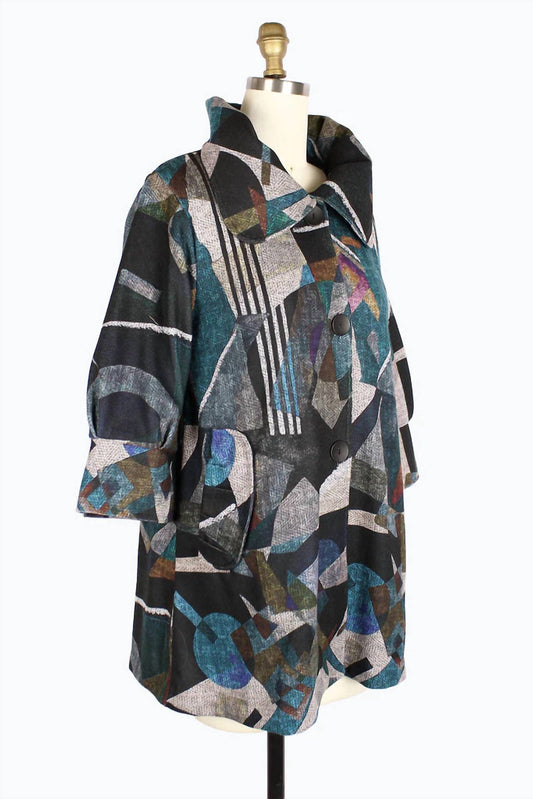 Damee - Women's Overlay Art Swing Coat