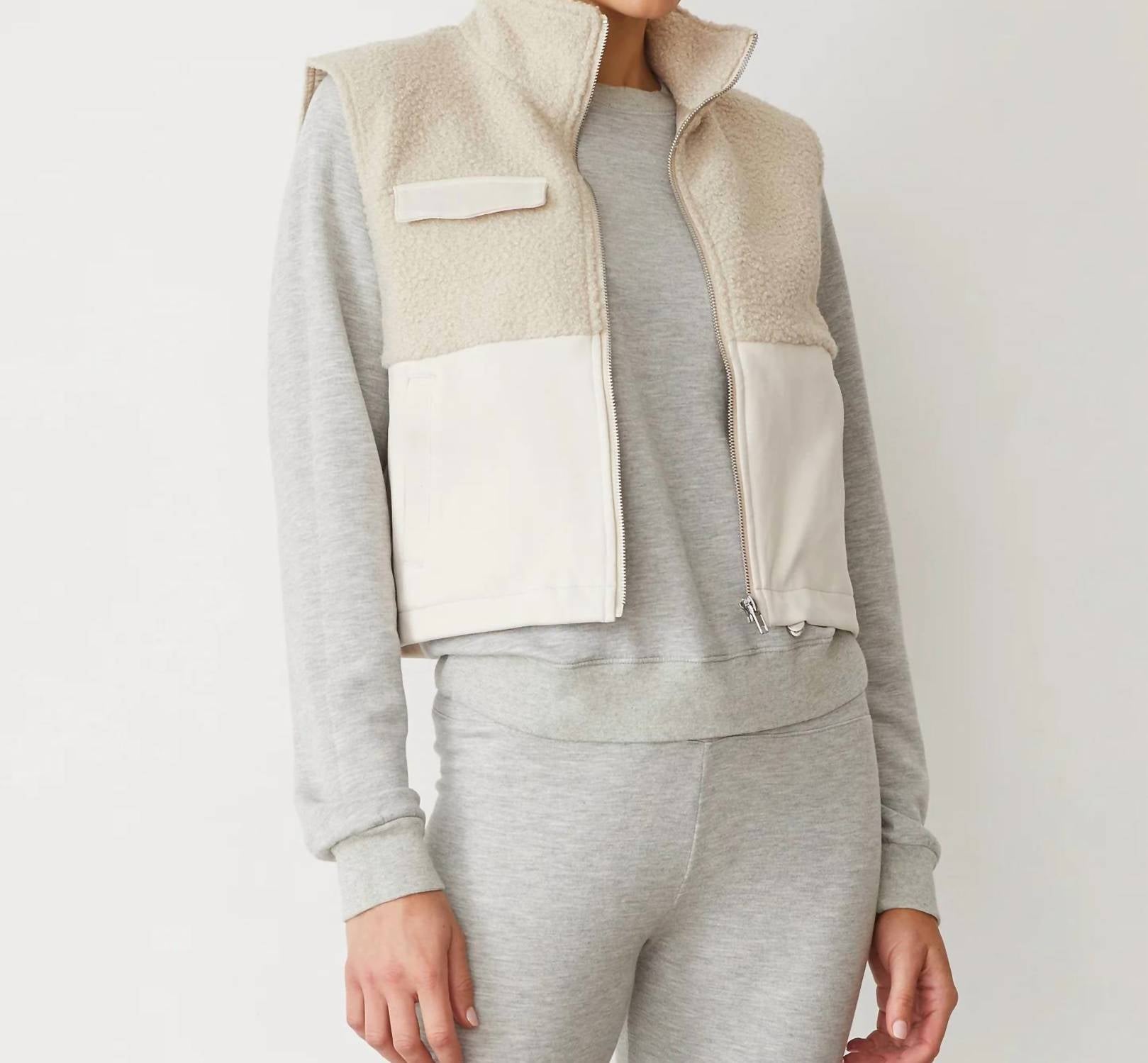 Monrow - Sherpa Zip Up Vest