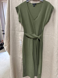 TRIBAL Sleeveless Wrap Midi Dress in loden - women's dress - alternate view