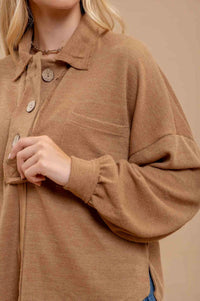 Blu Pepper - Collared Raw Edge Knit Top