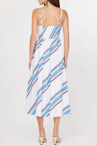 Current Air - Coastal Breeze Striped Midi Dress