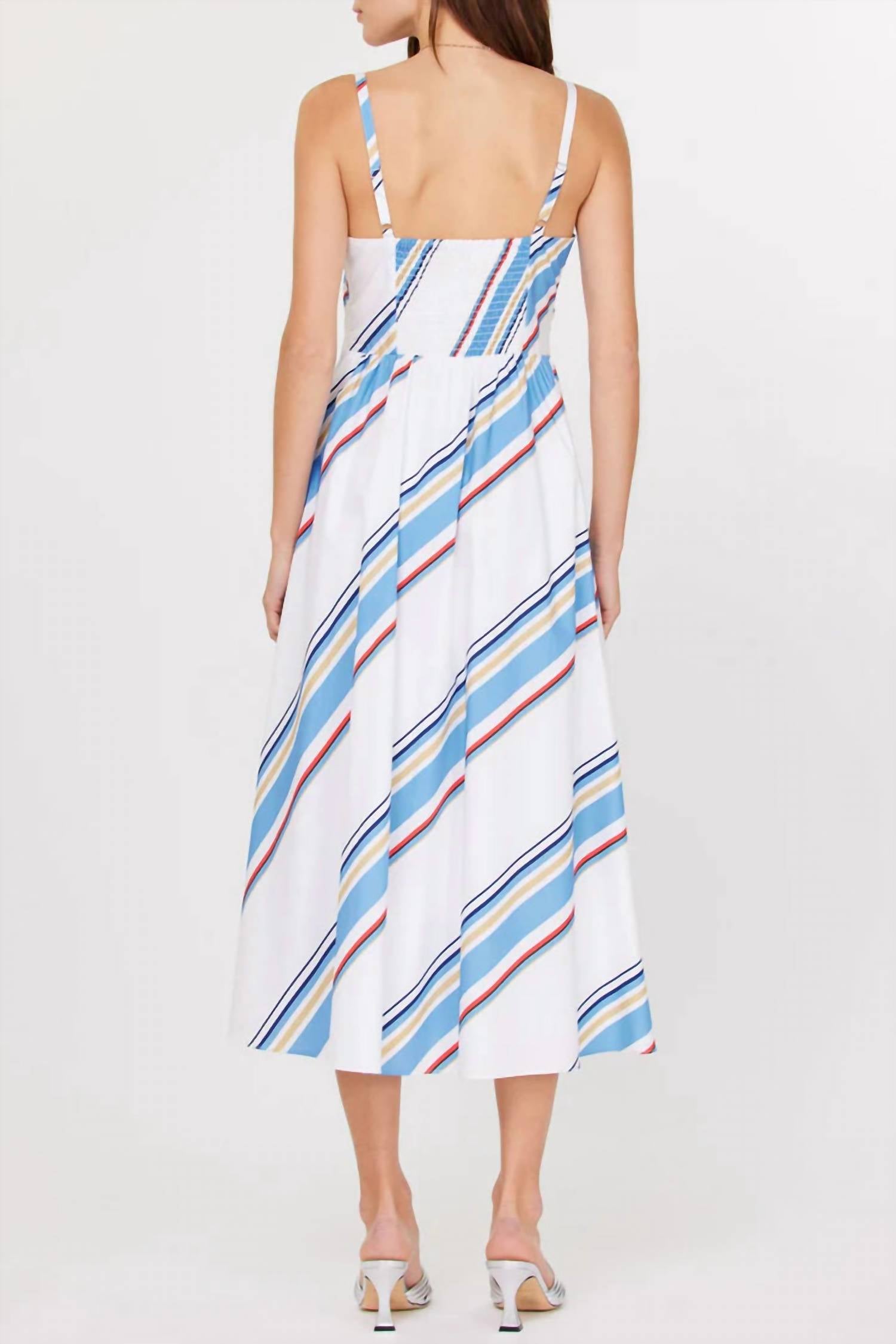 Current Air - Coastal Breeze Striped Midi Dress