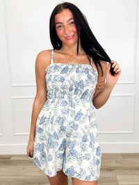 In February - Palm Leaf Smocked Romper