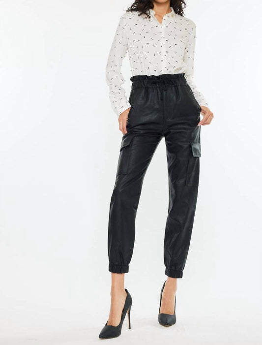 Kancan - Rona Ultra High Rise Faux Leather Jogger Pant