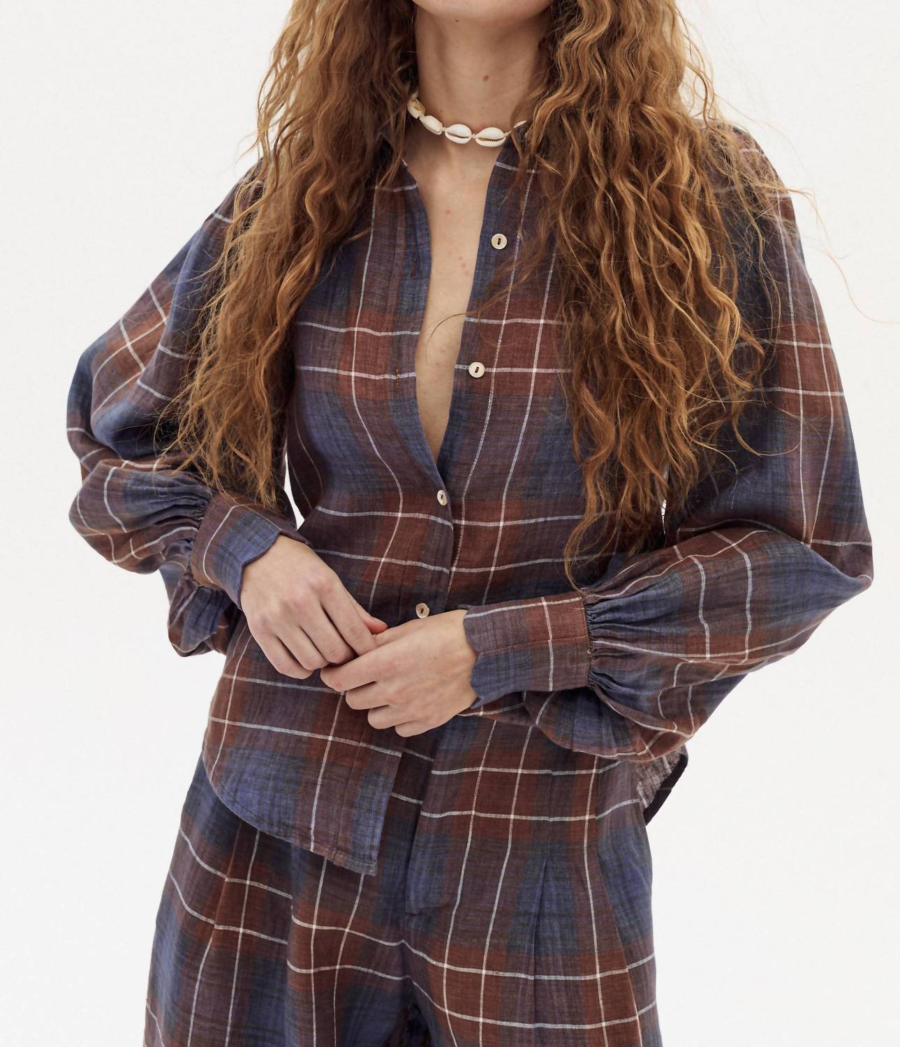 Lanhtropy - Camille Linen Shirt And Culotte Pants Set